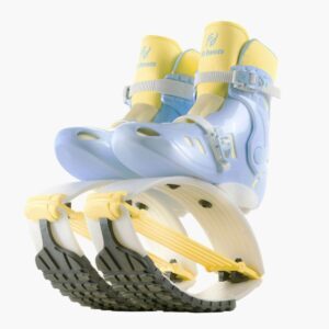 Pair of blue and yellow Fit Boots Rebound Boots